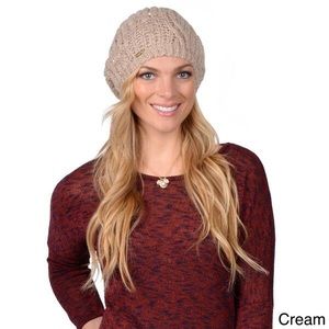Calvin Klein Cream Knit Beret